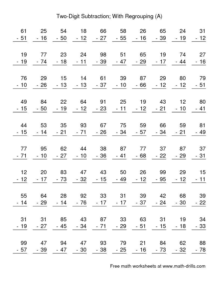 Free Printable Subtraction Worksheets For 2nd Grade Free Printable Subtraction Worksheets For 2nd Grade
