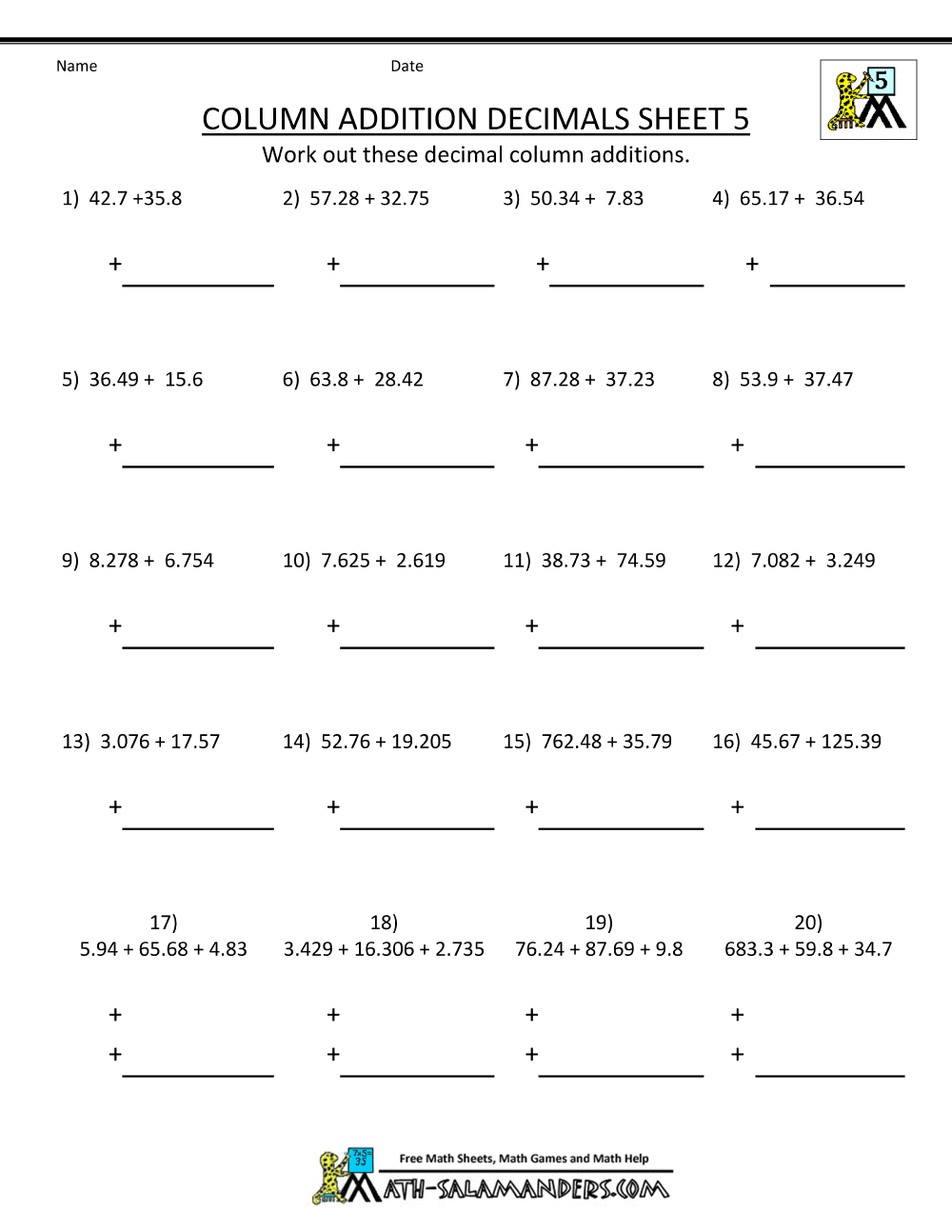 Math Worksheets For Grade 4 Fractions