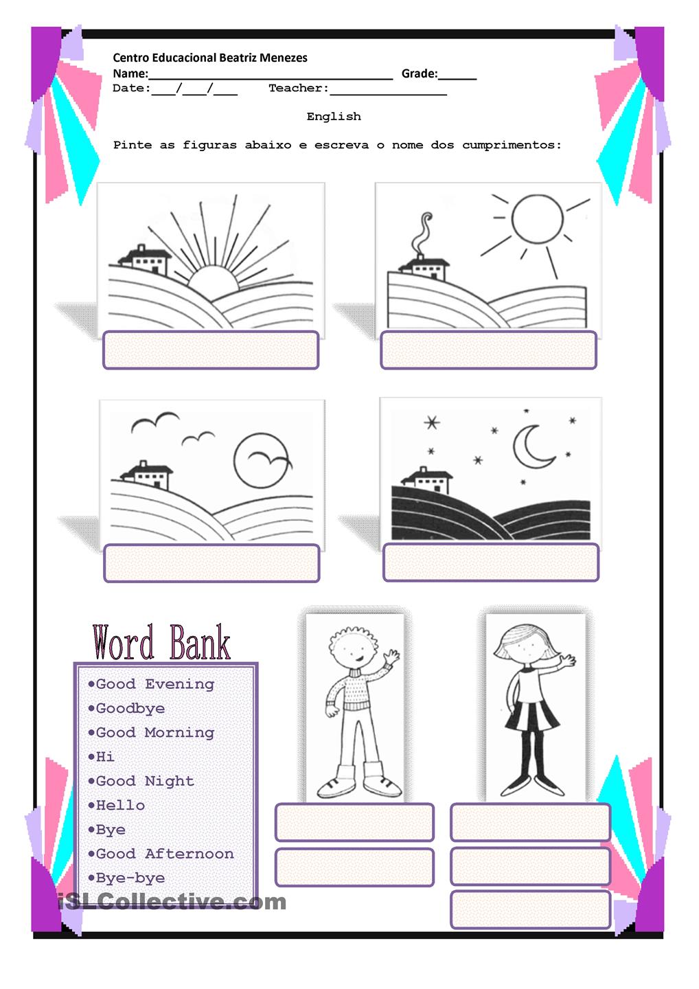 Greetings Teaching English Pinterest Worksheets For Kindergarten 2