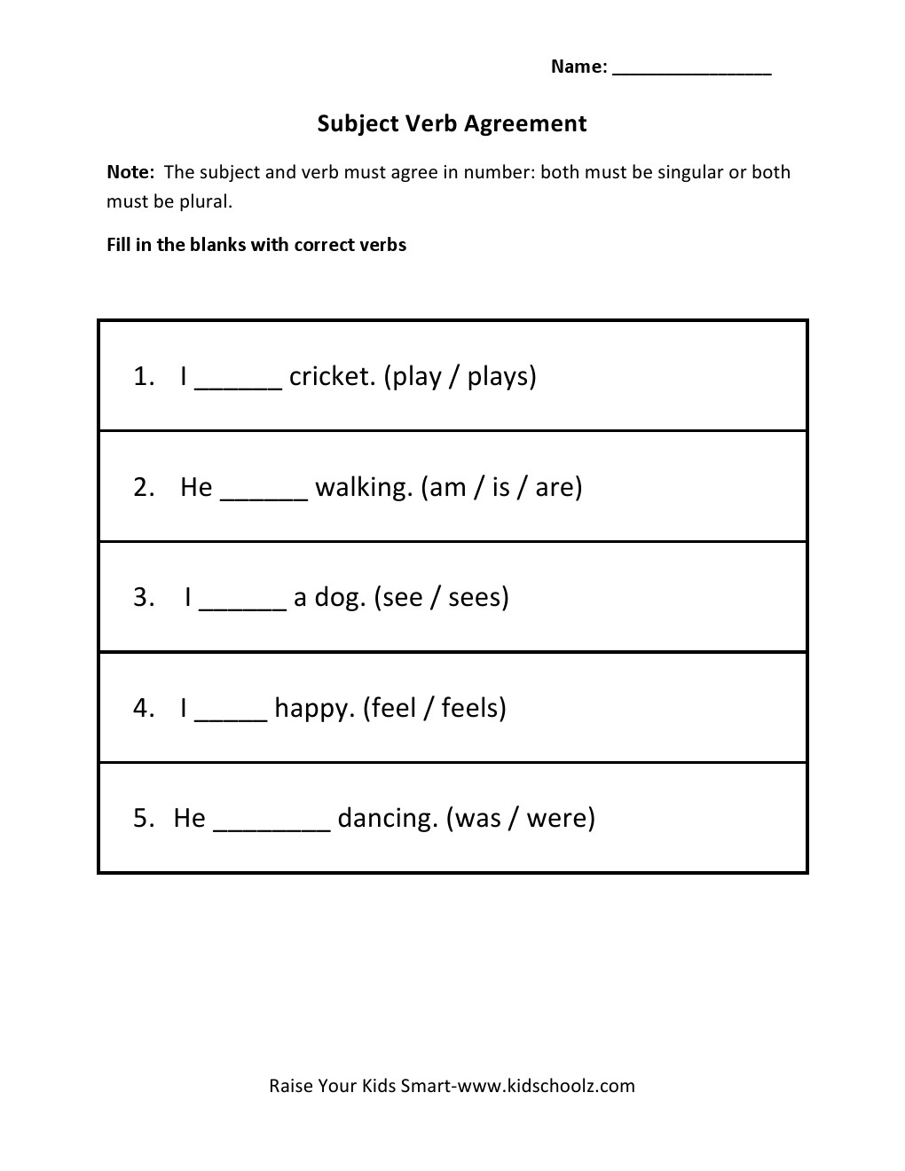 Inspiration Free Second Grade Subject Verb Agreement Worksheets