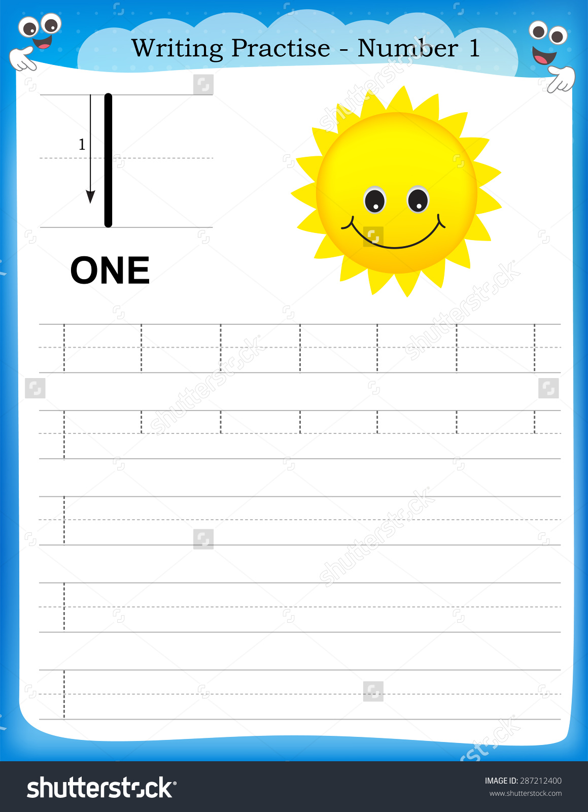 Kids  Kindergarten Number Writing Practice Worksheets  High