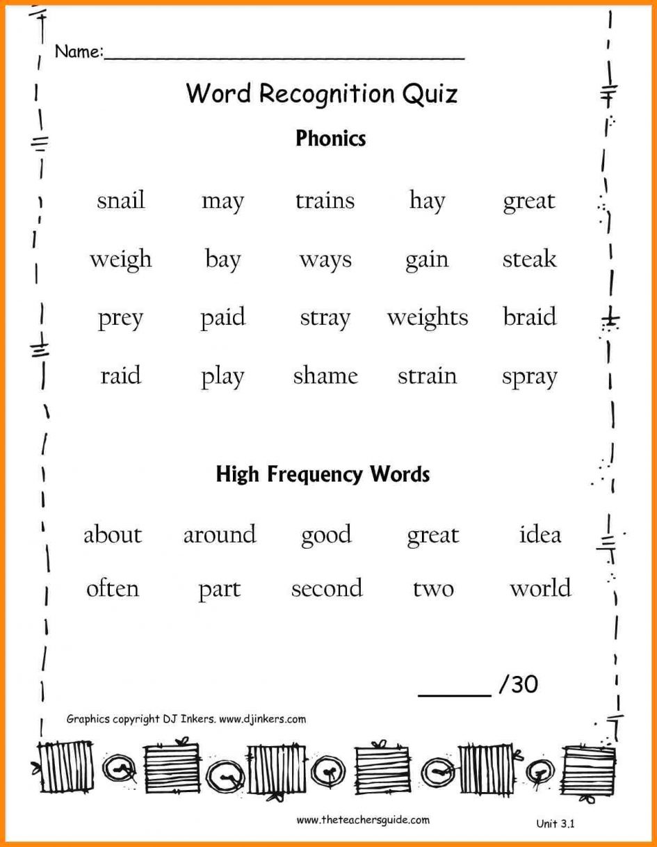 Kids  Second Grade Work Sheets  Nd Grade Phonics Worksheets Math