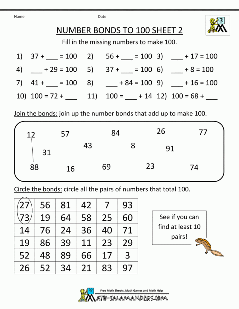 Kids Math Worksheets For Number Bonds Ways Make Worksheet Adding