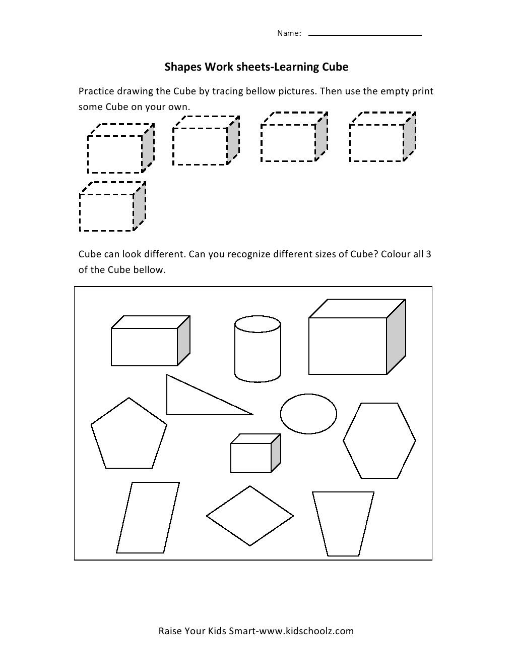 Kindergarten Kindergarten Cubes Worksheets  Kindergarten  Best