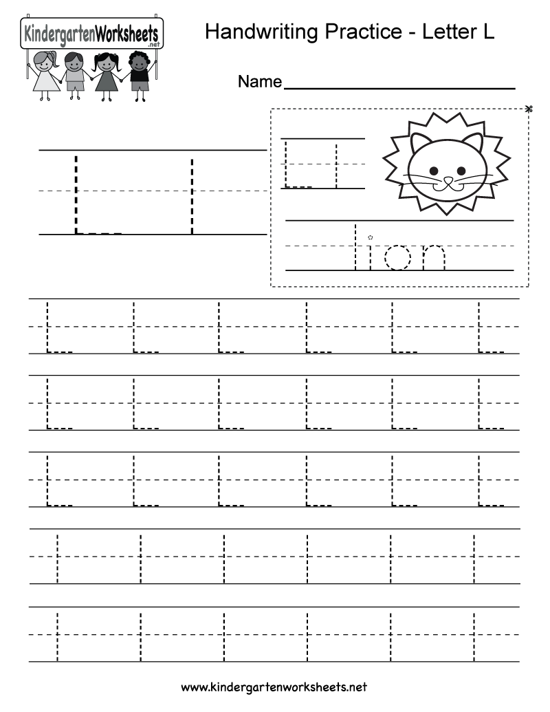 Letter L Writing Practice Worksheet