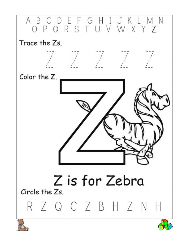Letter Z Worksheets