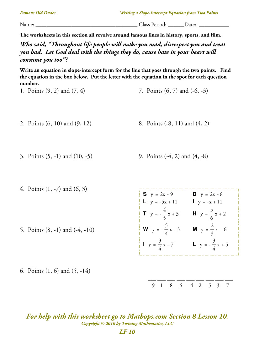 Lf 10  Writing A Slope