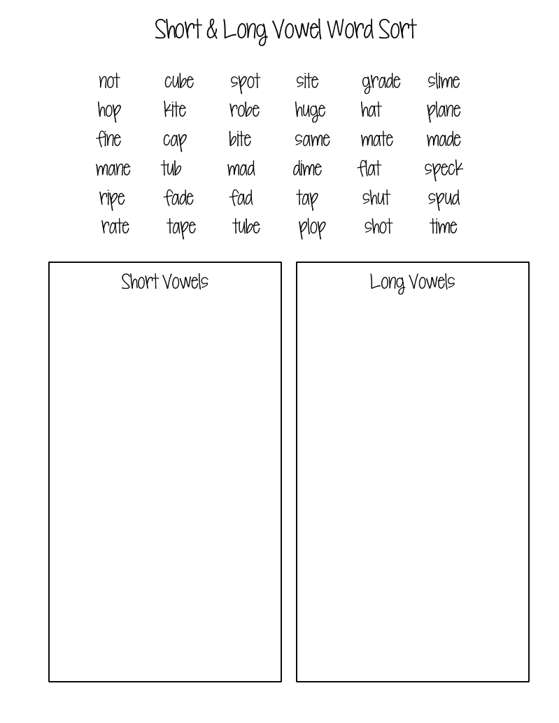 Long And Short Vowels Worksheets Second Grade Best Free Phonic For