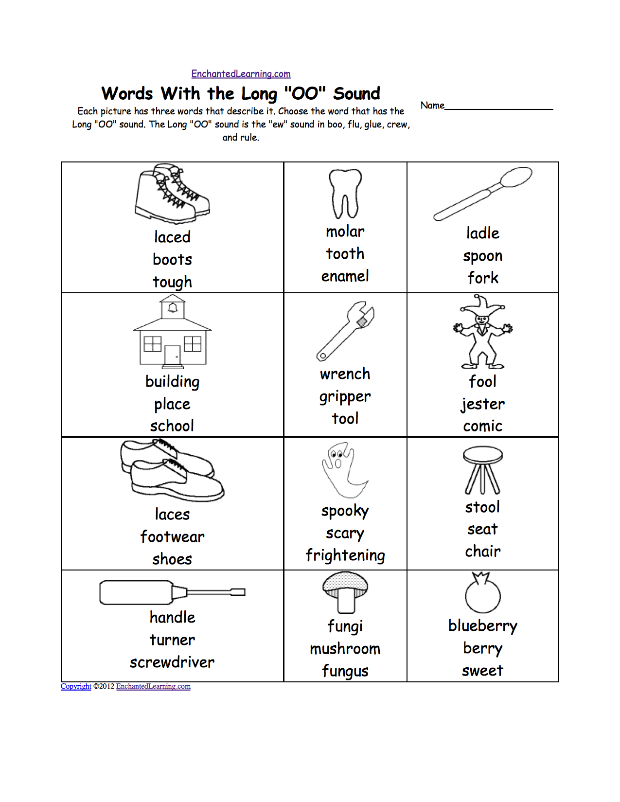 Long O Sound Words Math Worksheets Word Search Short Kindergarten