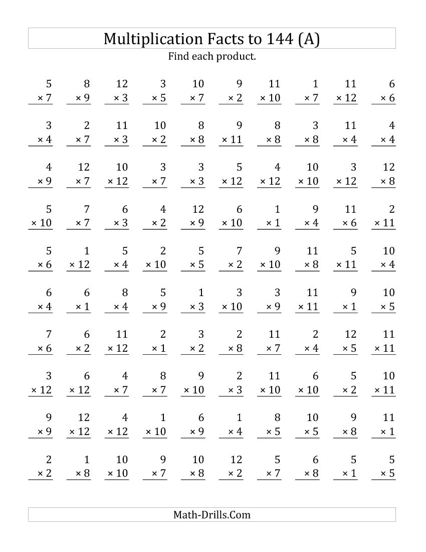 Math Multiplication Worksheets