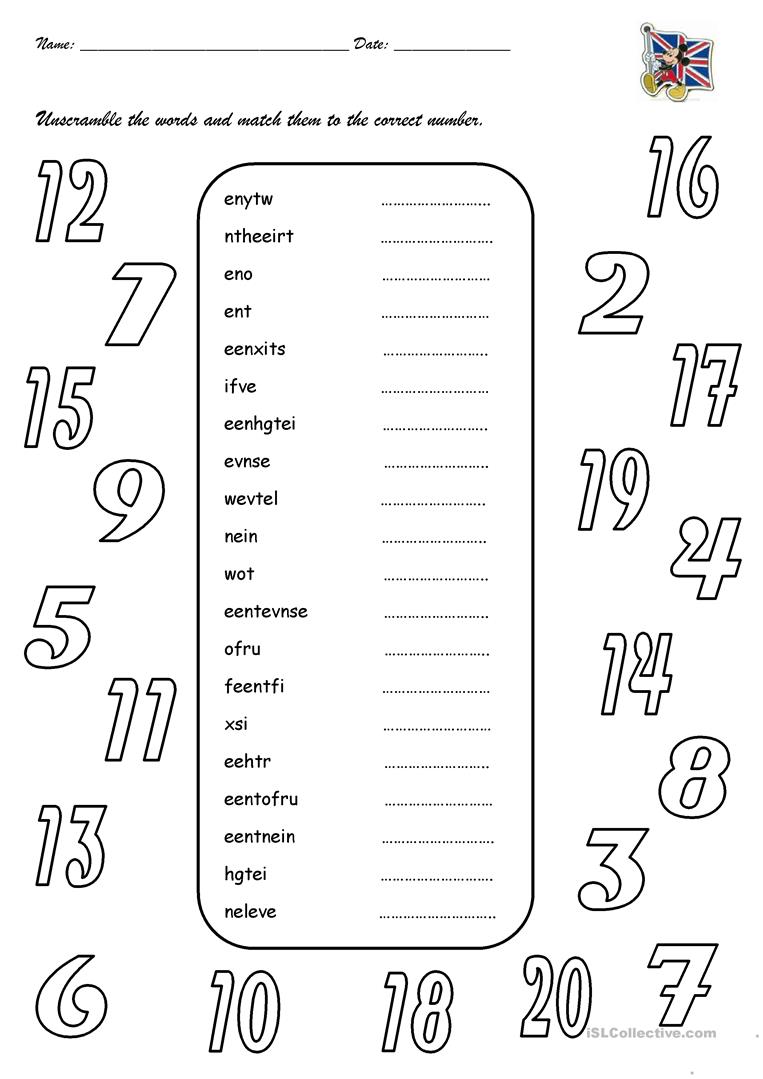 Math Worksheets Worksheet Numbers Free Eslissing Writing Printable
