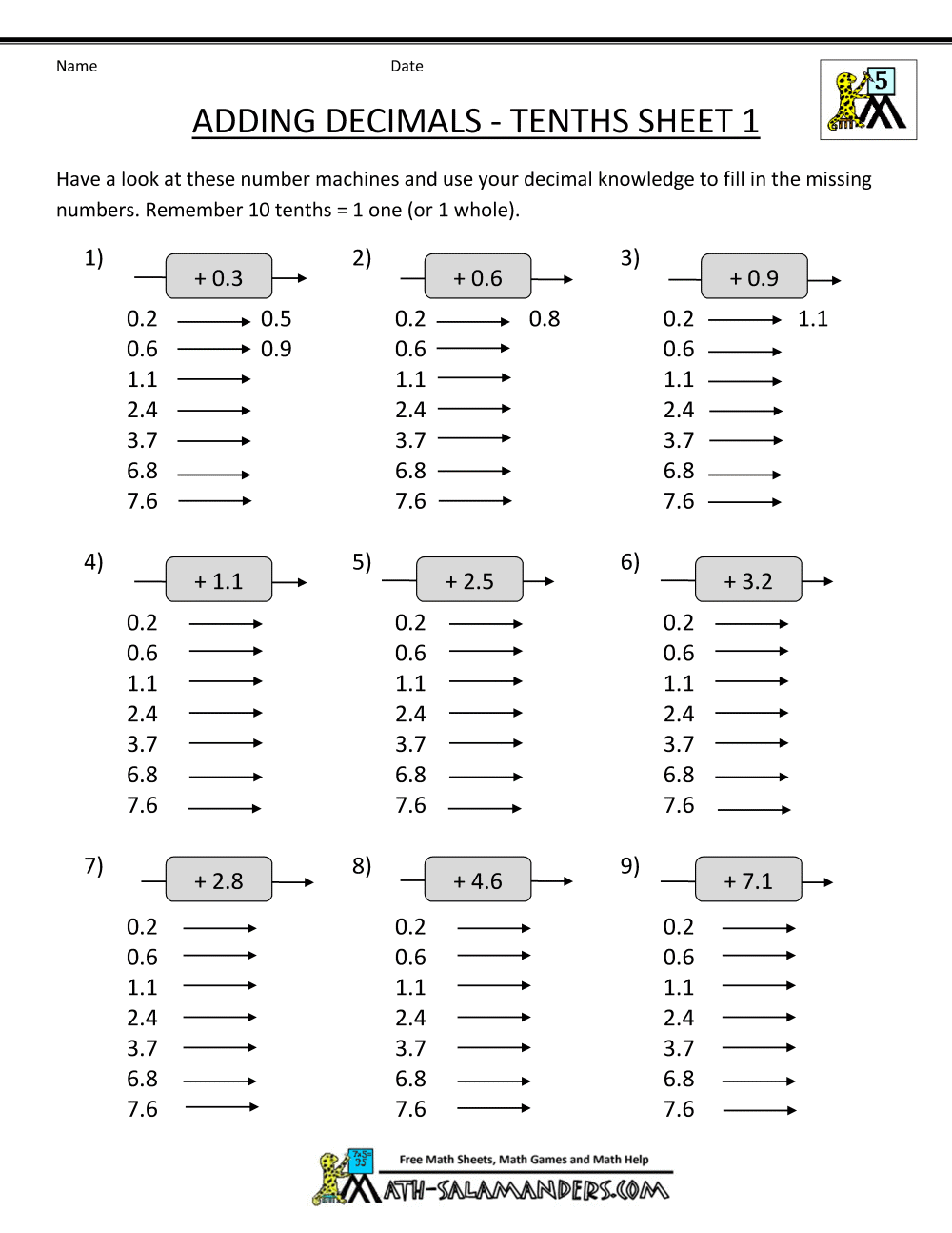 Maths Worksheets Year 5 Free