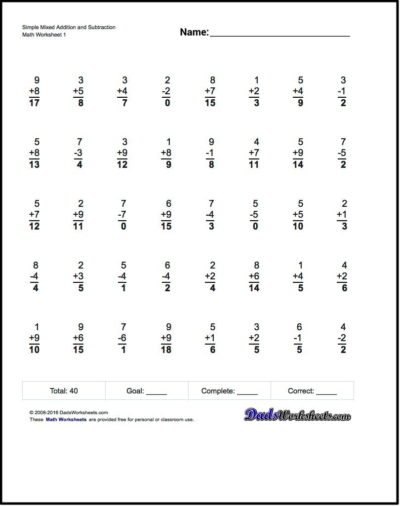 Mixed Addition And Subtraction Worksheets That Help A Lot To Get