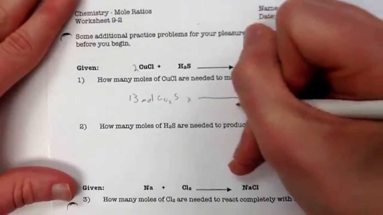 Mole Ratios Worksheet 9