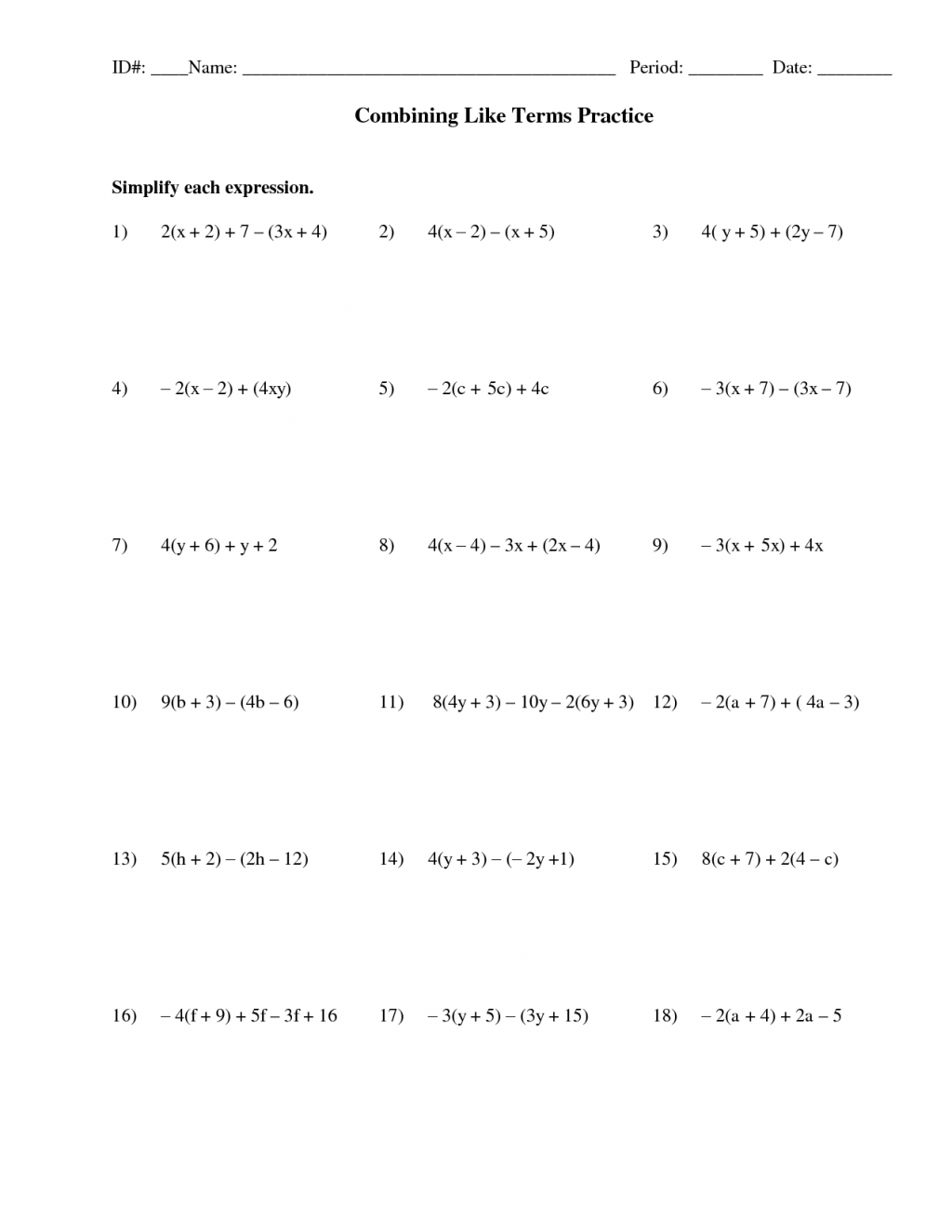 Multiplication Properties Worksheet 4th Grade Commutative Property