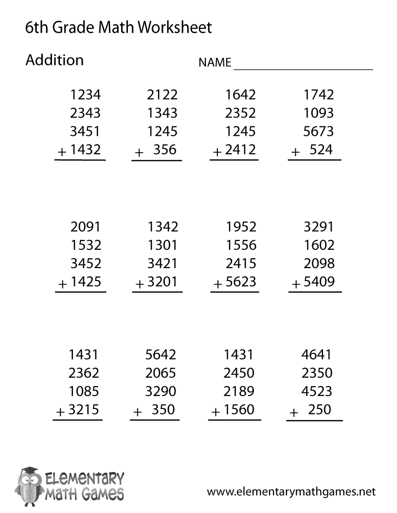 Multiplication Worksheets 6th Grade Worksheets For All