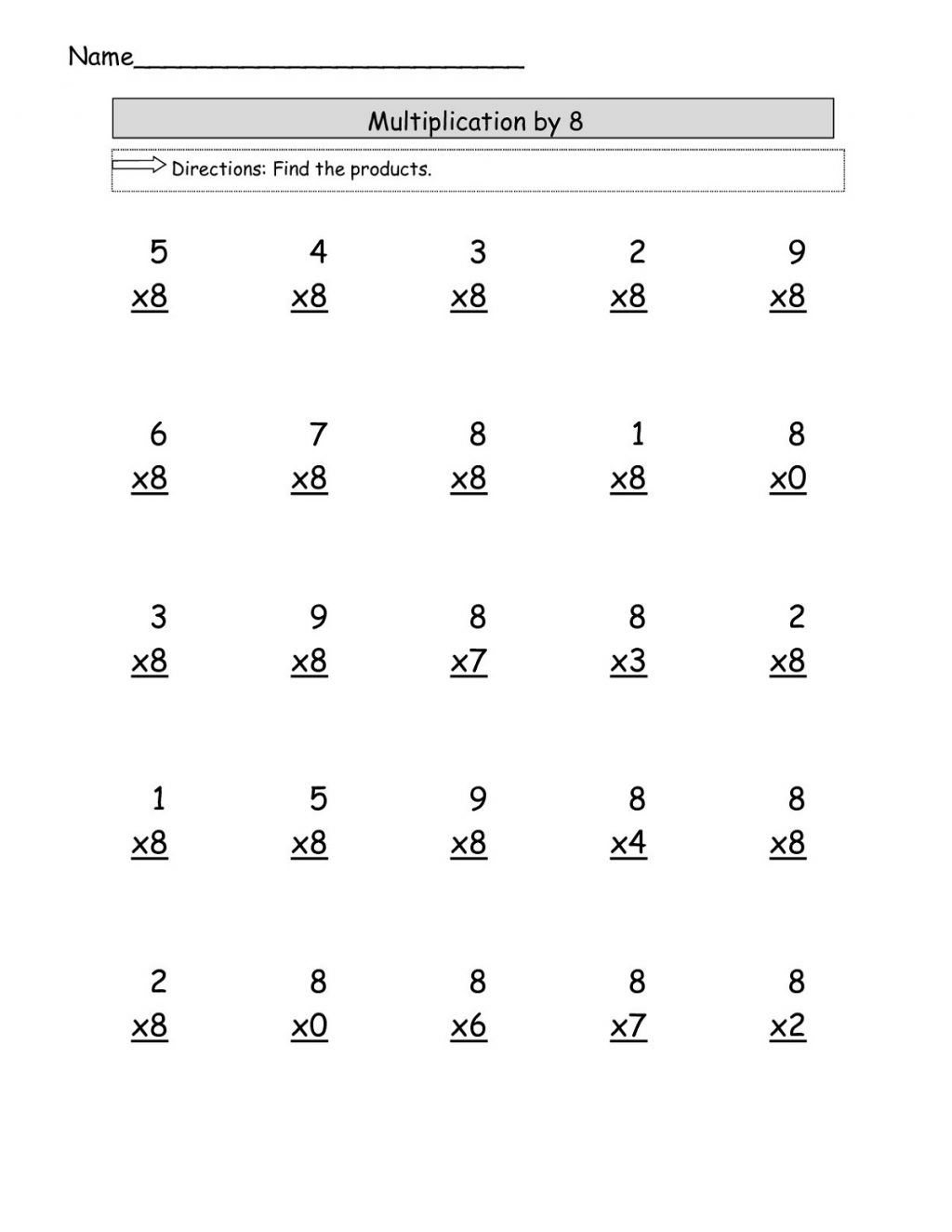 Multiplication Worksheets X2 X5 X10 Worksheet Triple Digit