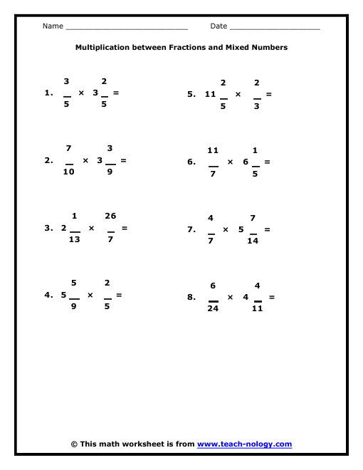 Multiplying Fractions Worksheets Grade 6 The Best Worksheets Image