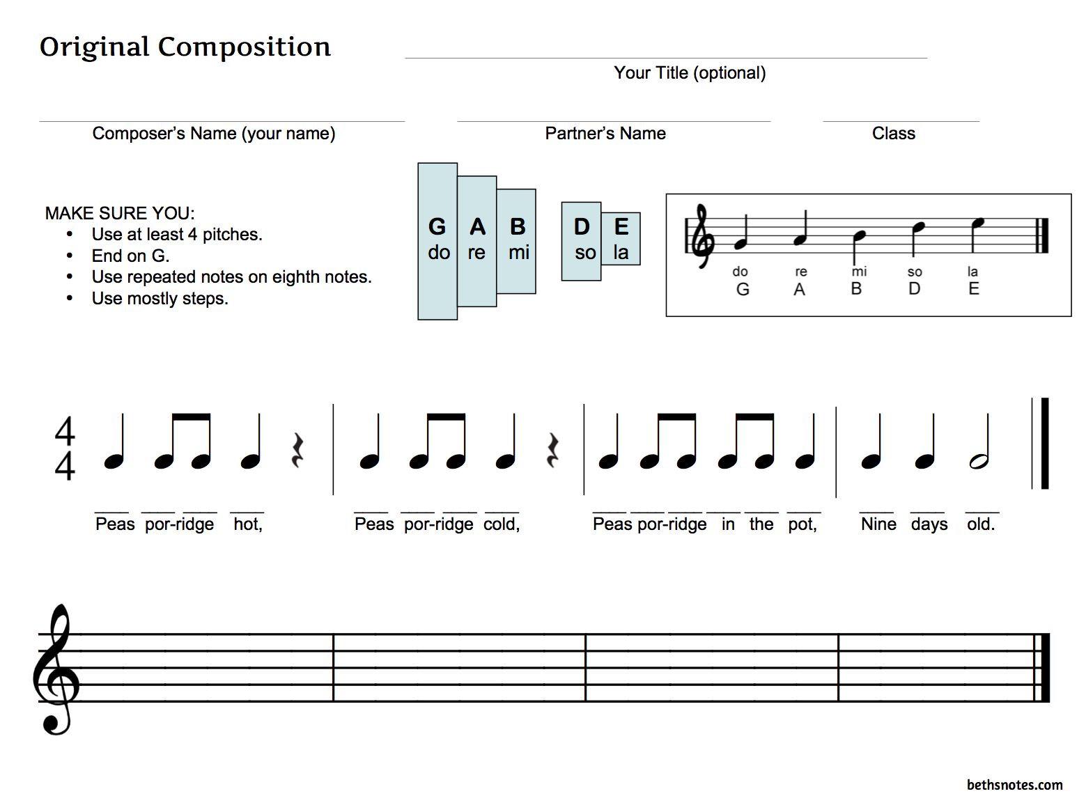 Music Composition Worksheet Worksheets For All