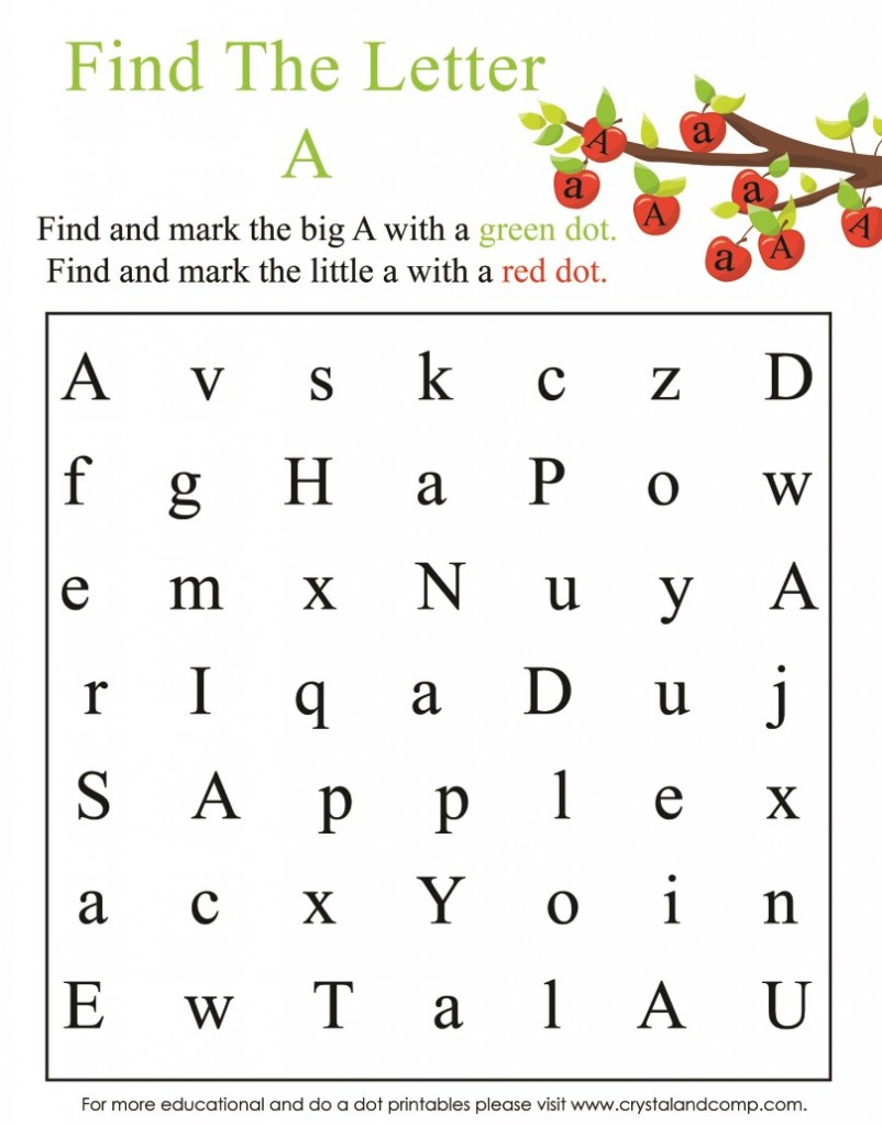 Preschool Do A Dot Printables  A Is For Apple