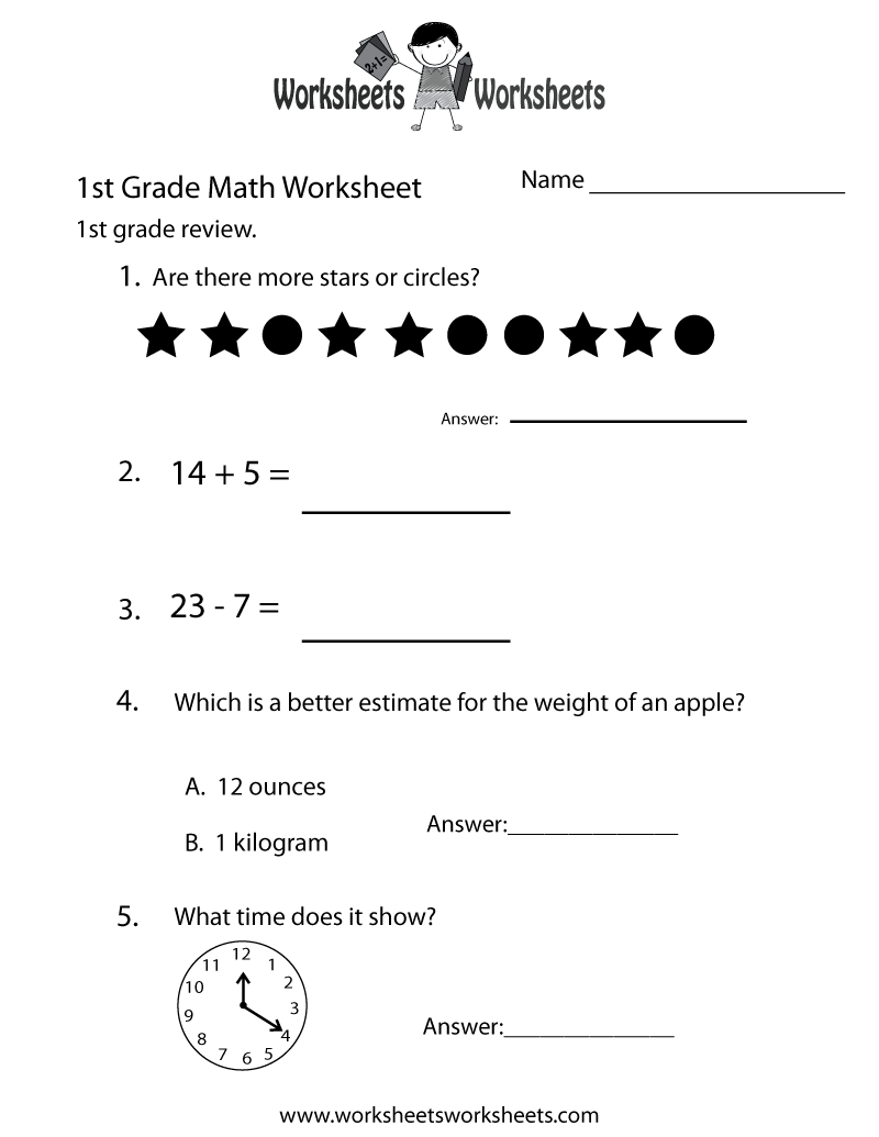 Print Outs For First Grade Addition Worksheets Worksheets For All