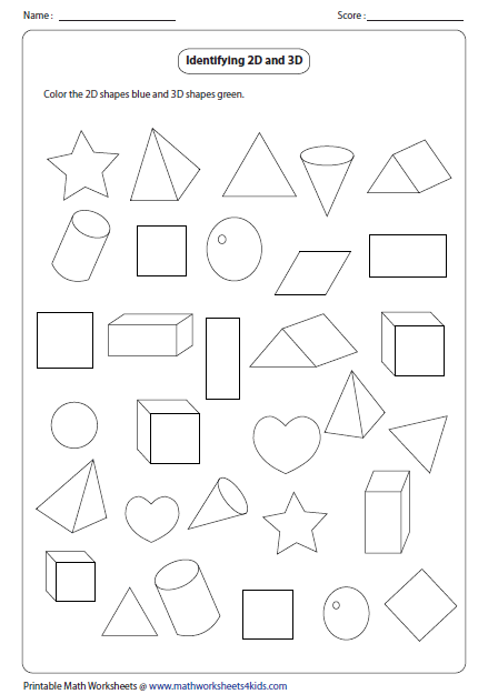 Printable 3d Shapes Worksheets For Kindergarten 5 Best Images Of