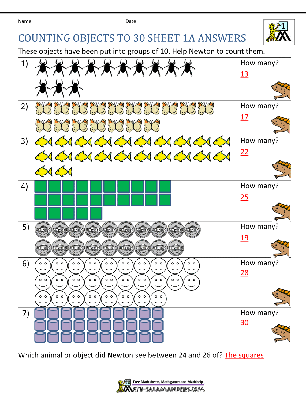 Printable Counting Worksheet