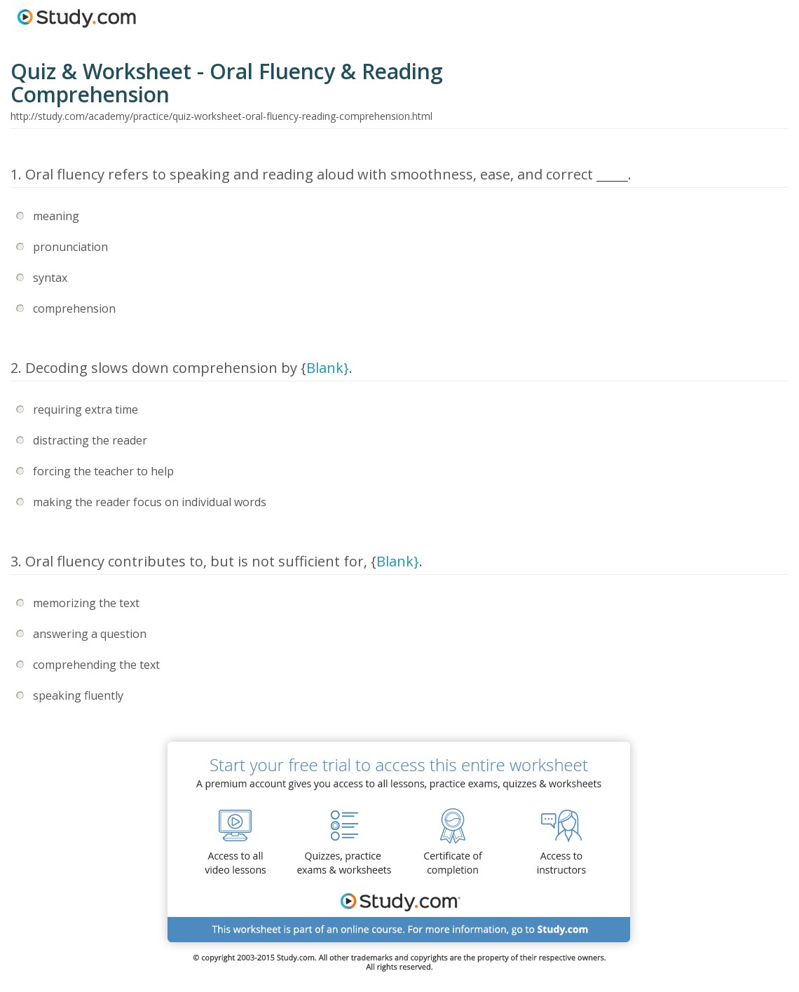 Quiz & Worksheet