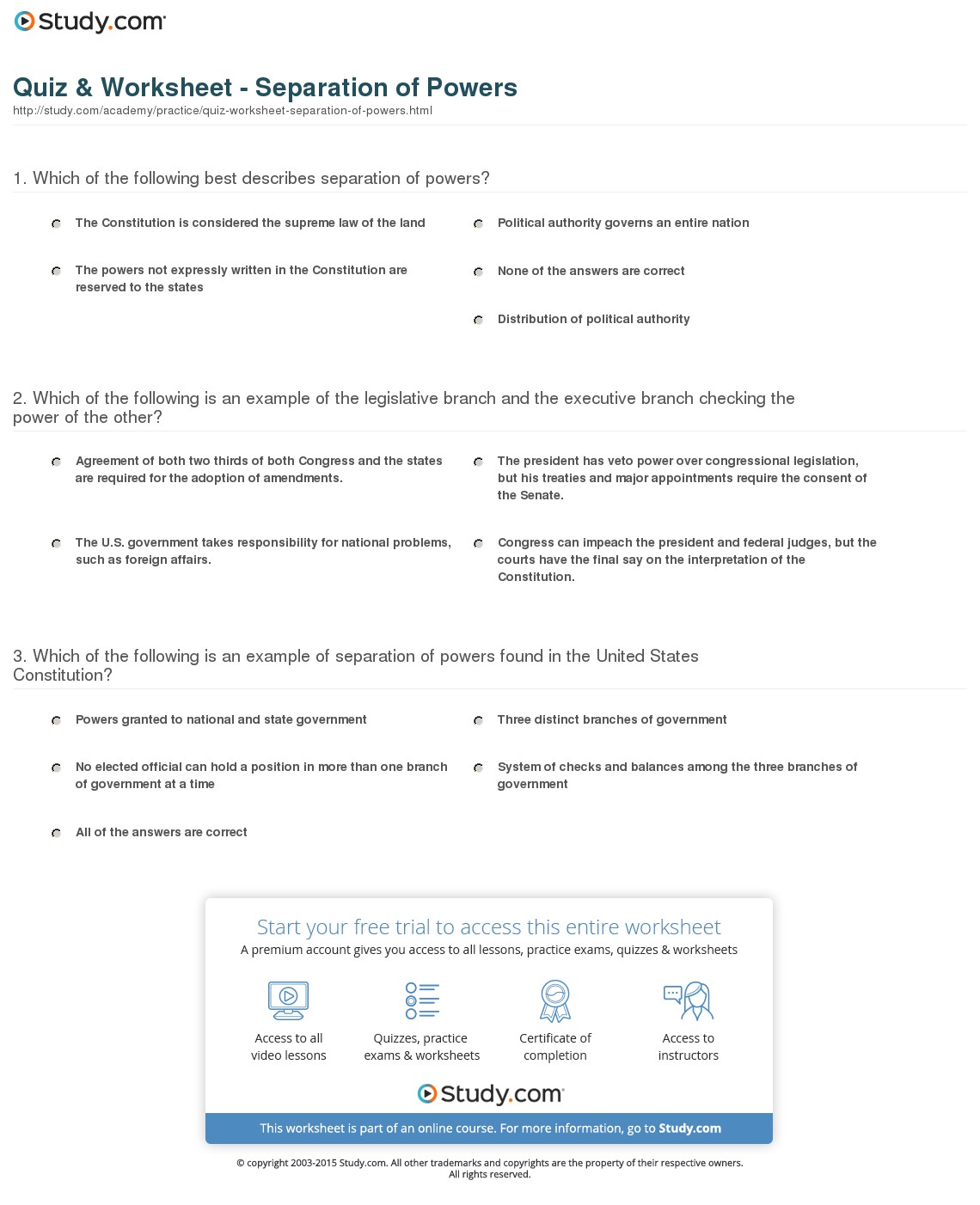 Quiz & Worksheet