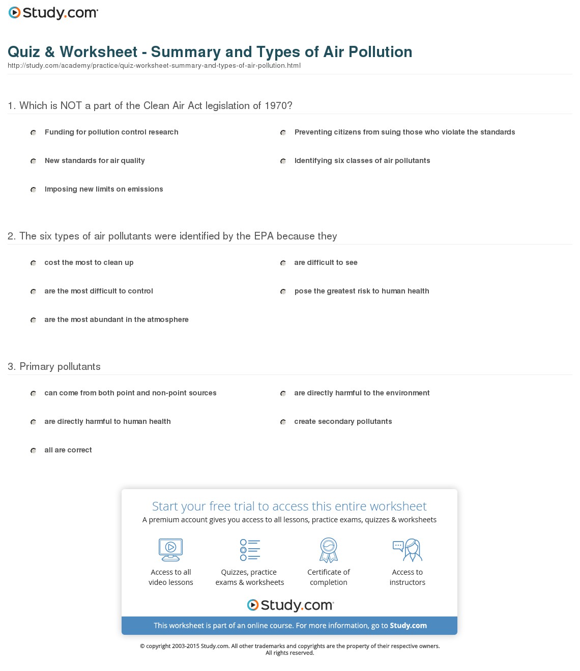 Quiz & Worksheet