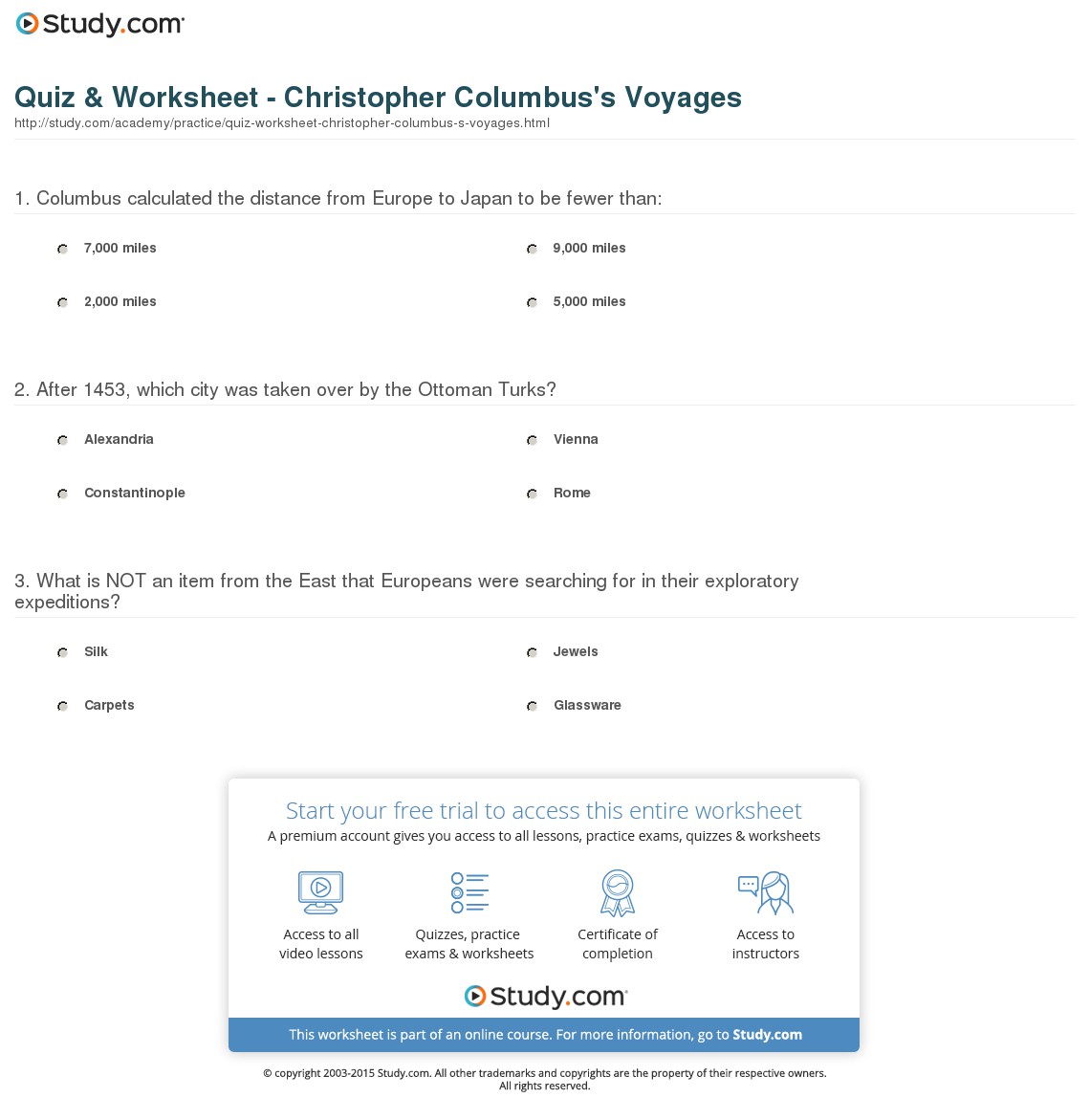 Quiz & Worksheet
