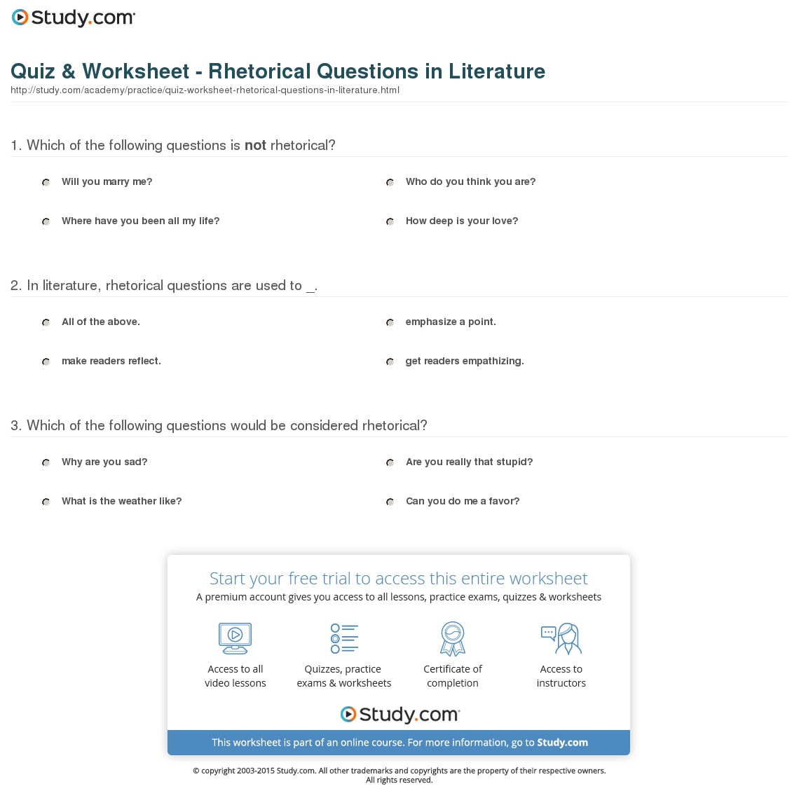Quiz & Worksheet