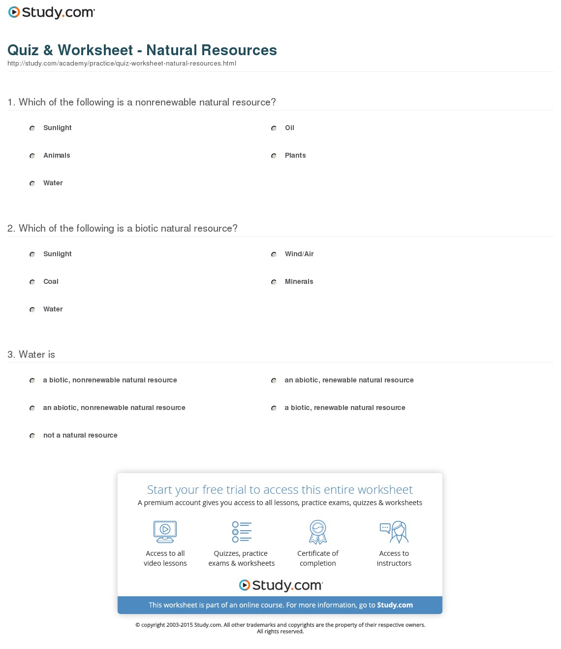 Quiz & Worksheet