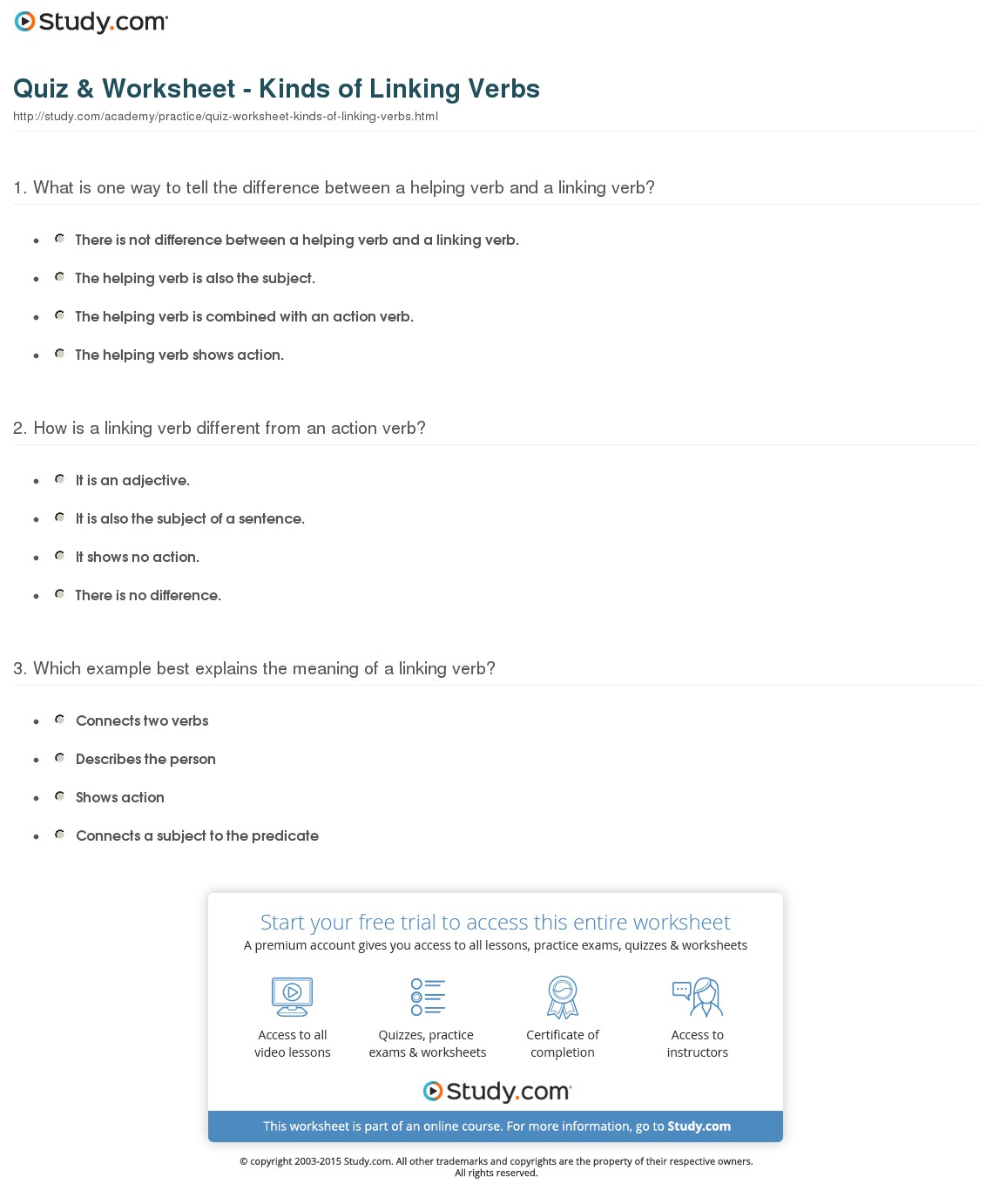 Quiz & Worksheet