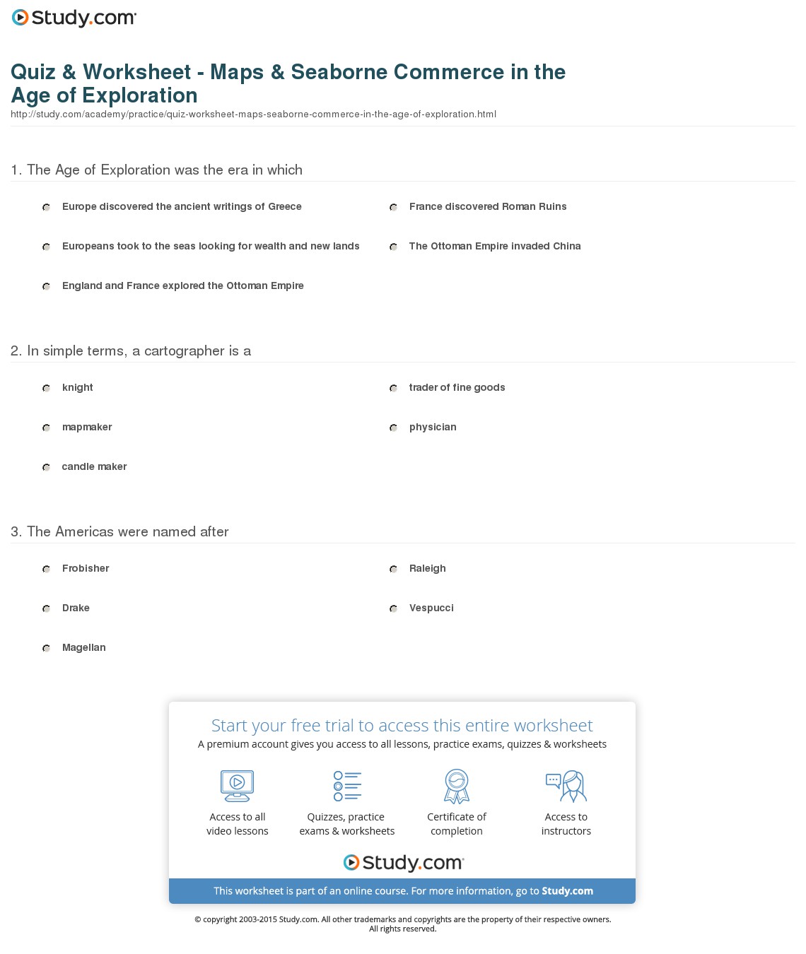 Quiz & Worksheet