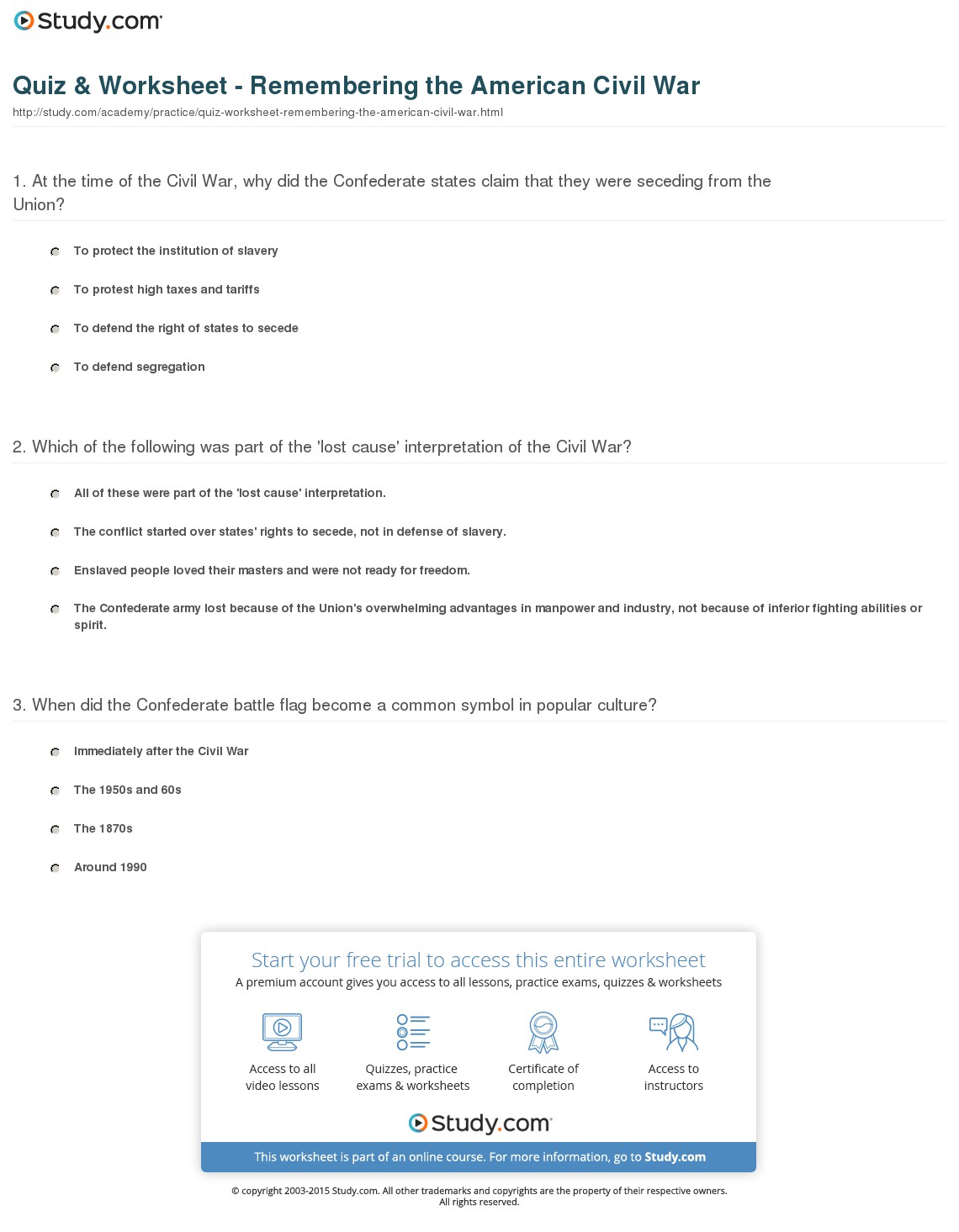 Quiz & Worksheet