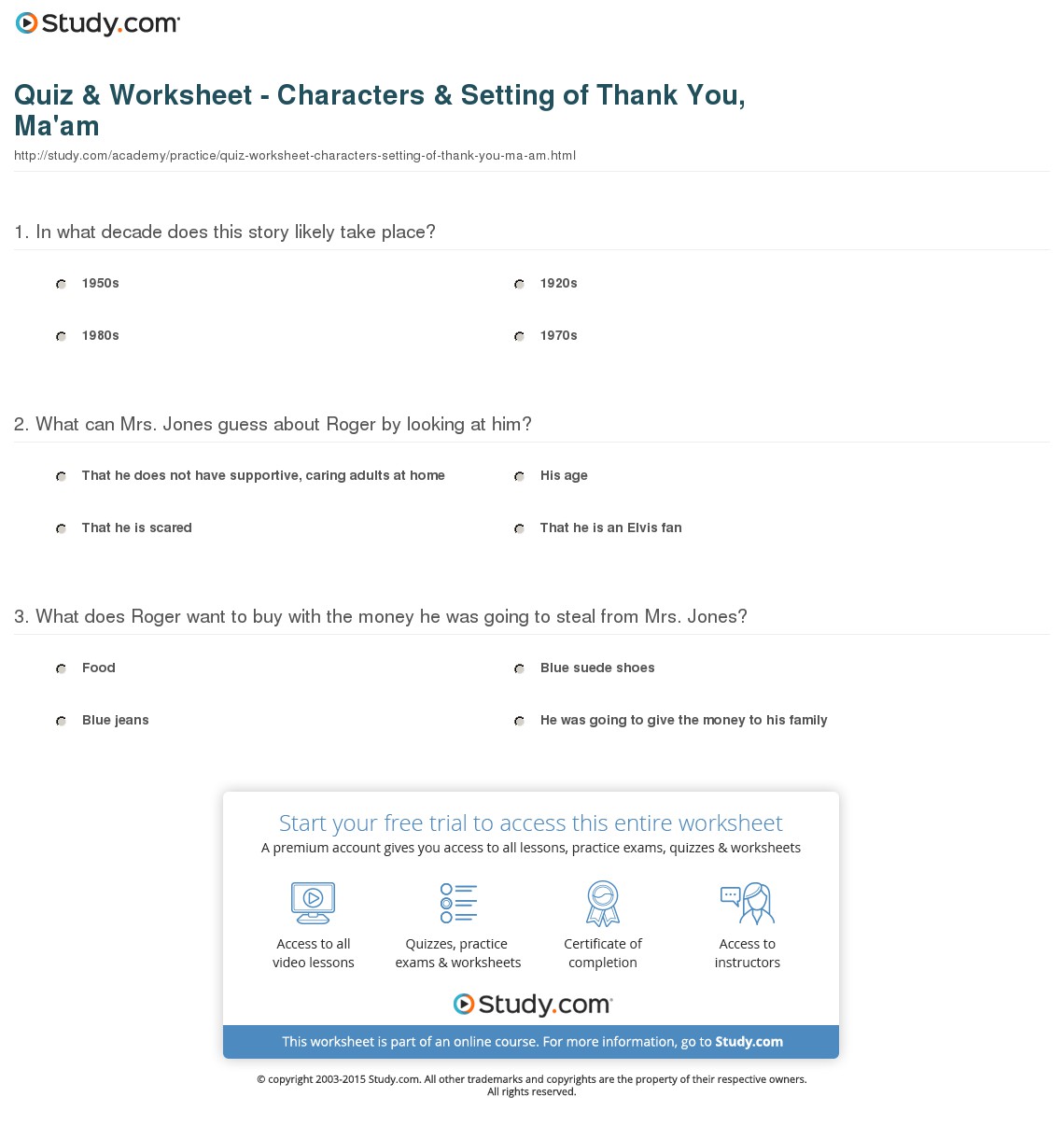 Quiz & Worksheet