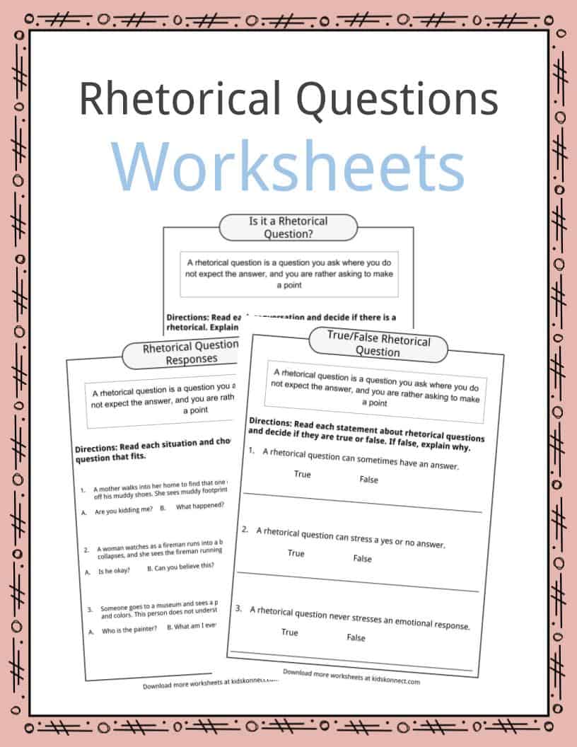 Rhetorical Question Worksheets, Examples & Definition For Kids