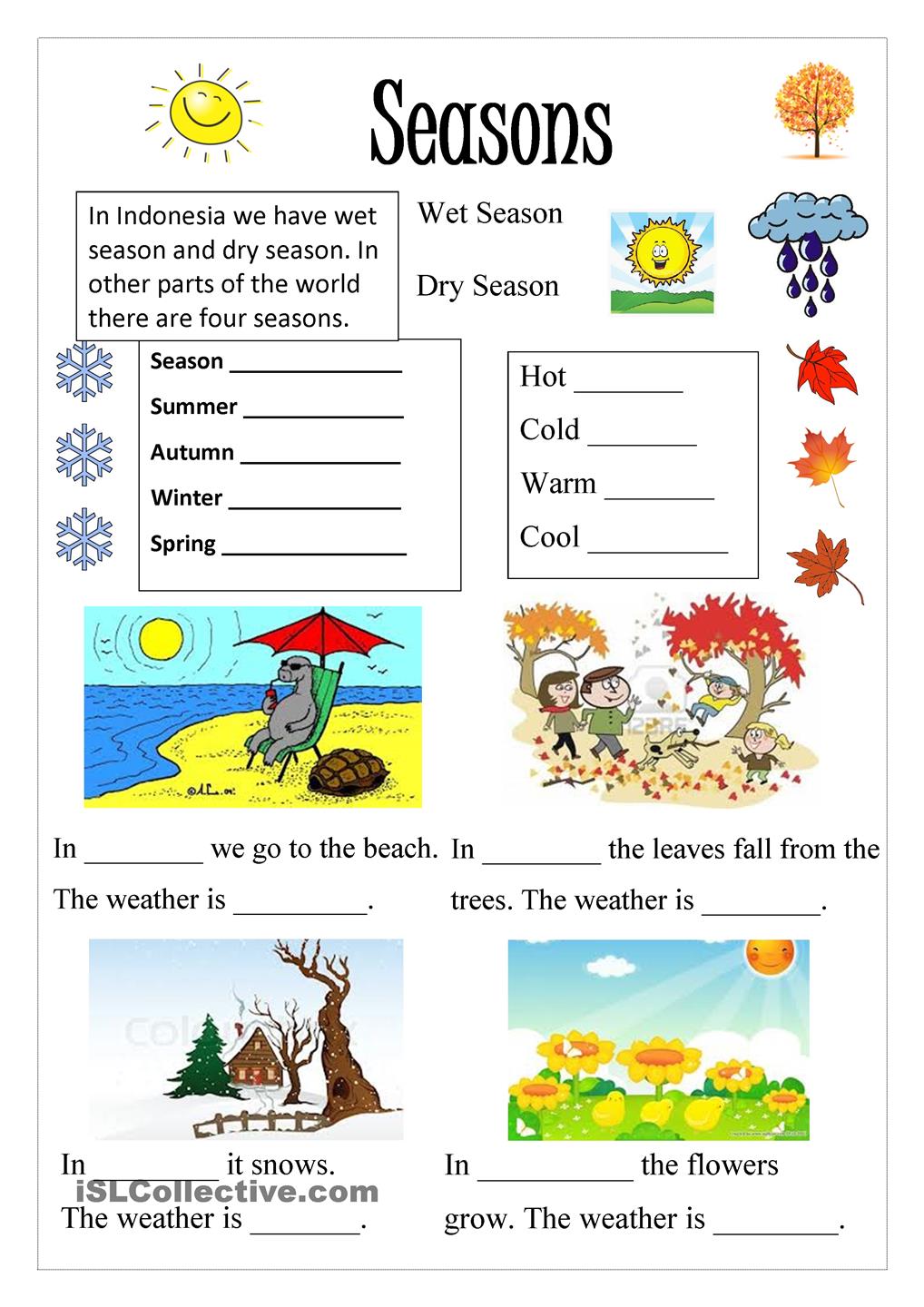 Season English Pinterest Worksheets And Lessons Kindergarten