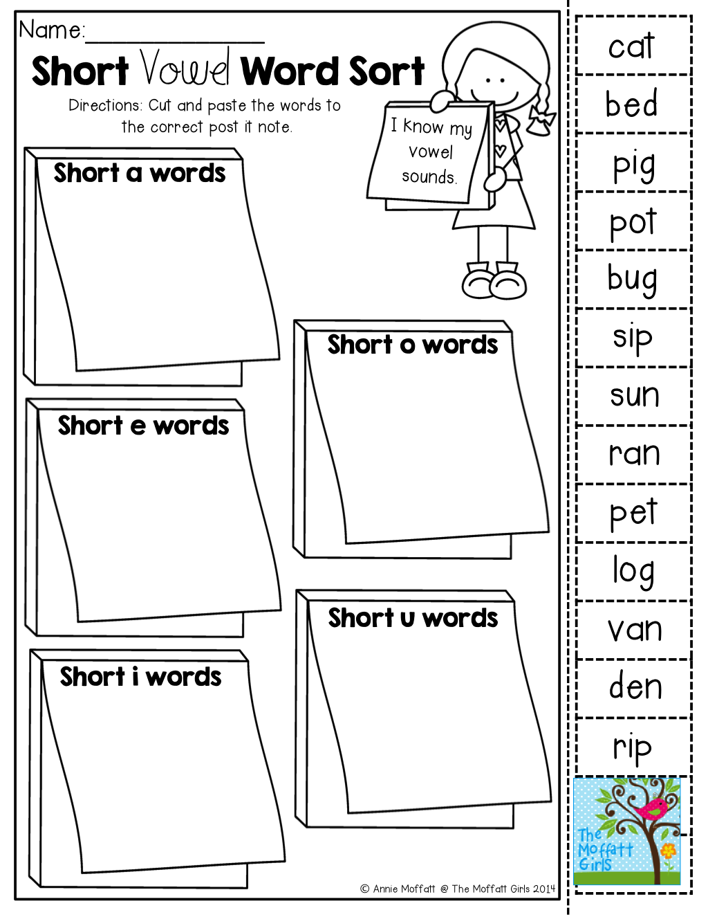Short Vowel Word Sort (cut And Paste)! Tons Of Back To School