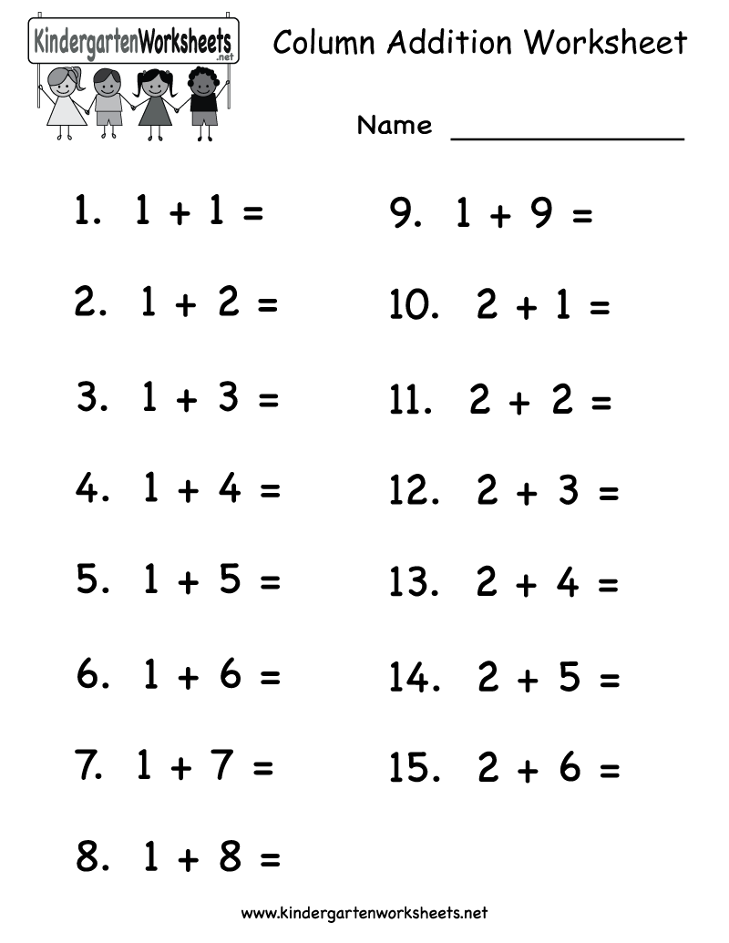 Simple Addition Worksheets Foren Math Column Worksheet Printable
