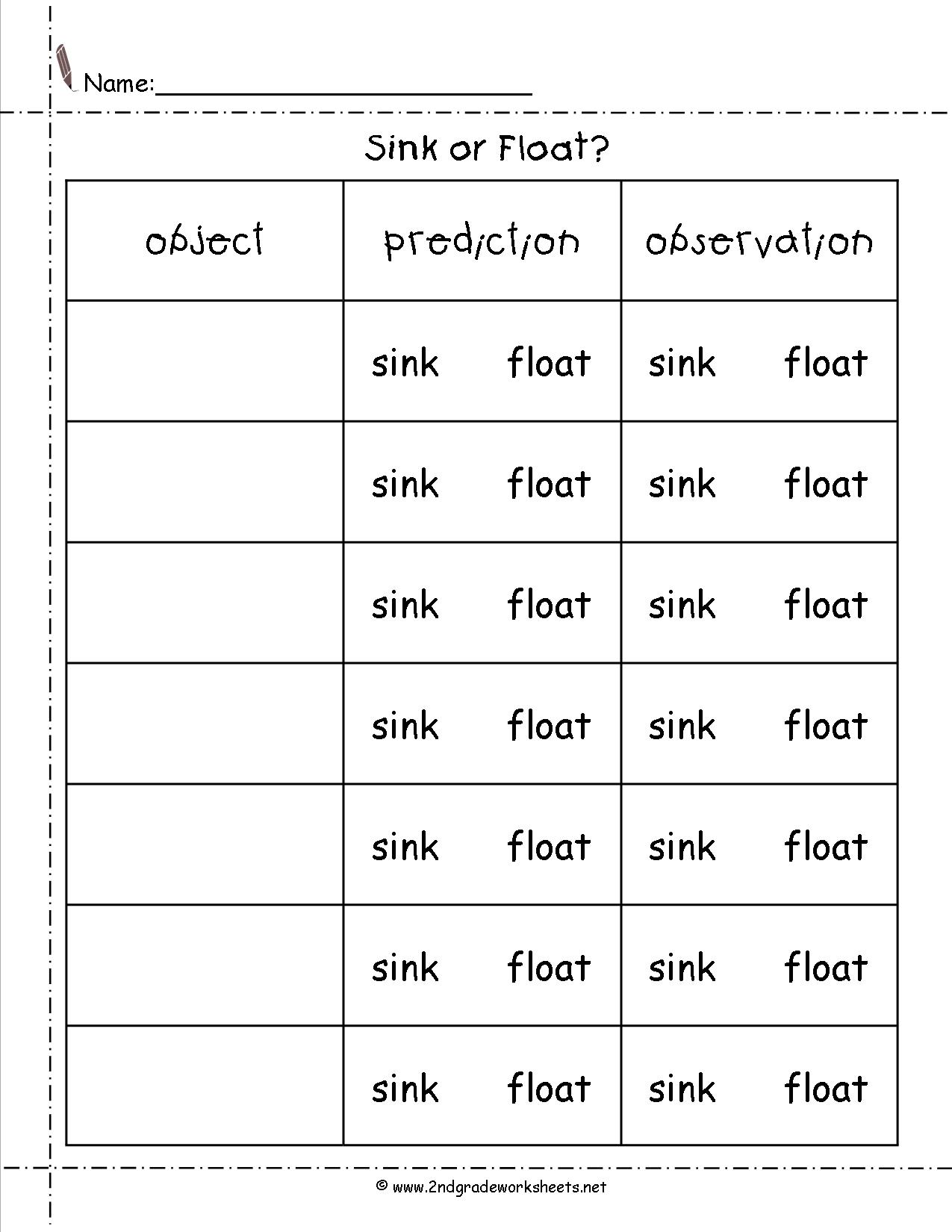 Sink And Float Worksheets The Best Worksheets Image Collection