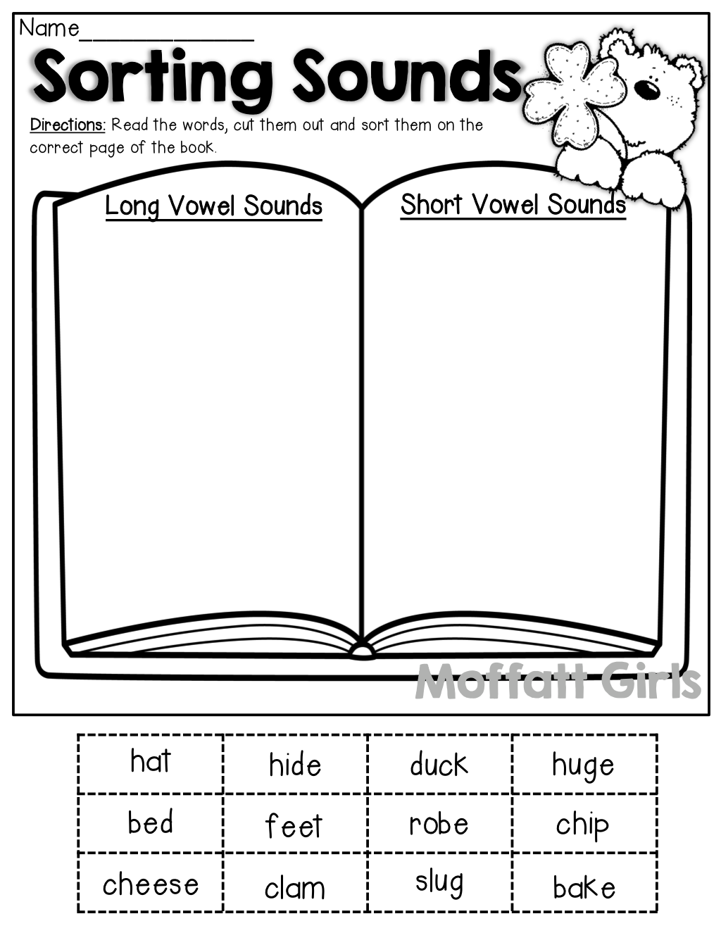 Sorting Sounds (long And Short Vowels) Cut And Paste