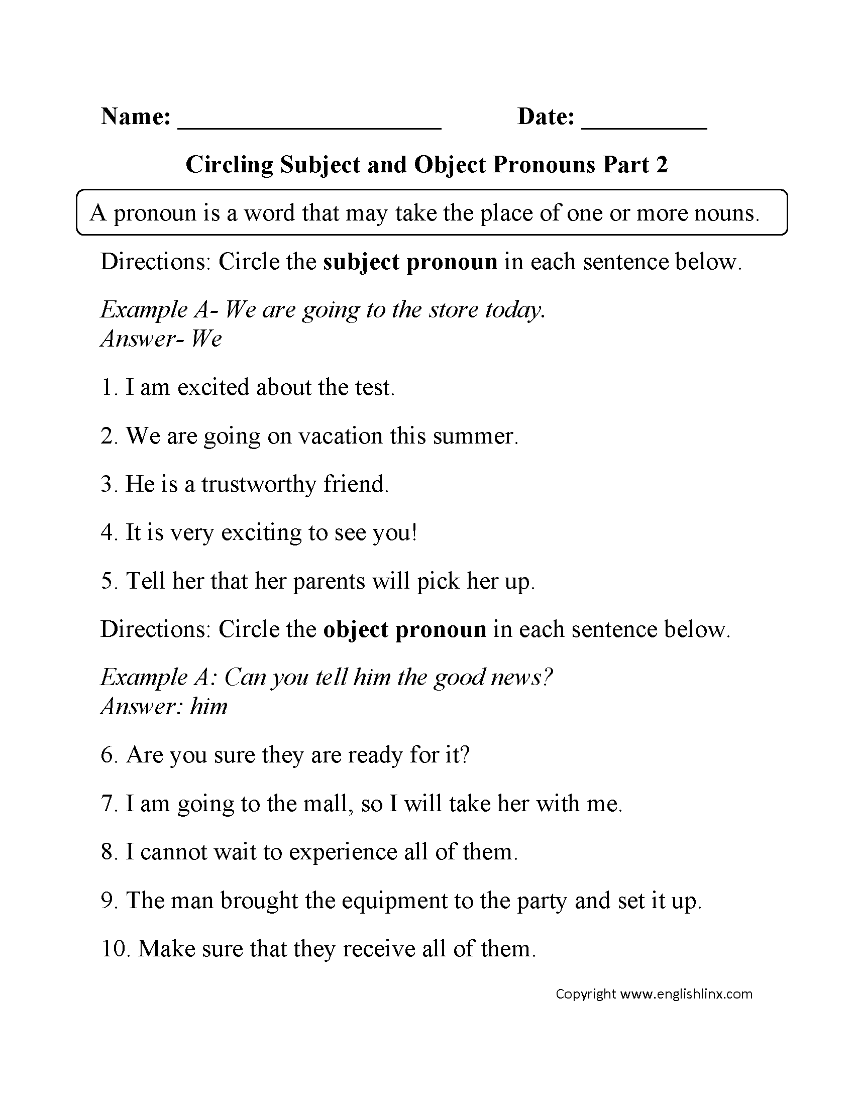 Subject Complement Worksheets Subject Complement Worksheets