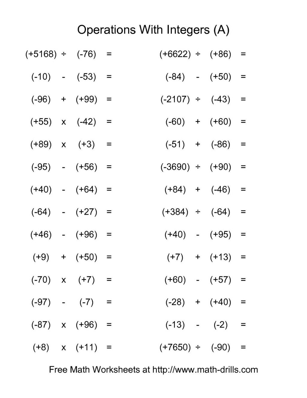 Subtractions  And Subtract Integerst Subtractions Adding