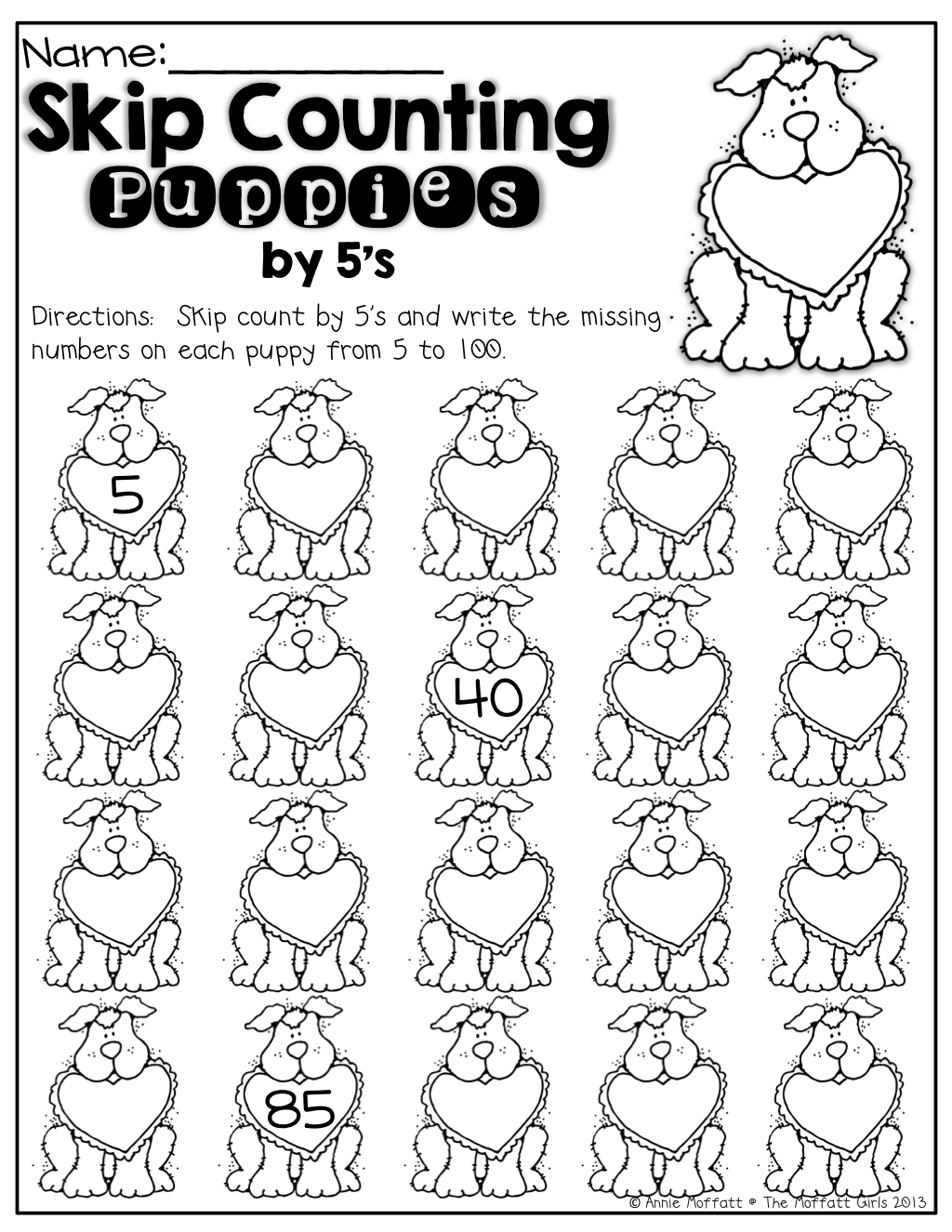 Valentine Skip Counting By 5's!