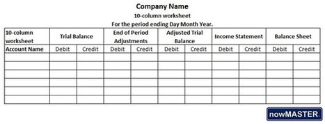 What Is A 10 Column Worksheet In Accounting