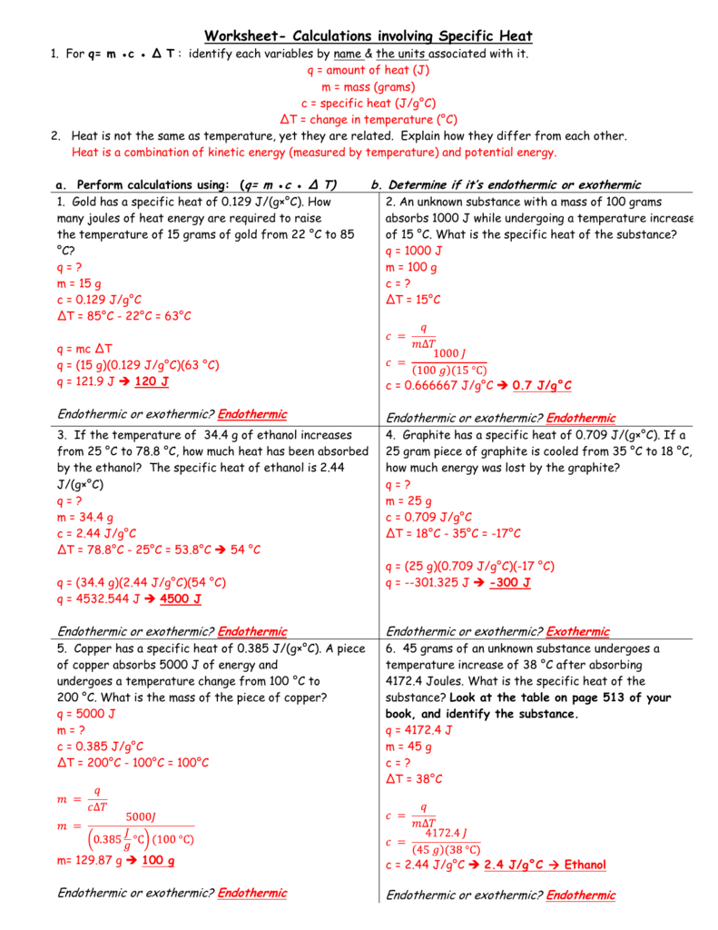 specific-heat-capacity-worksheet