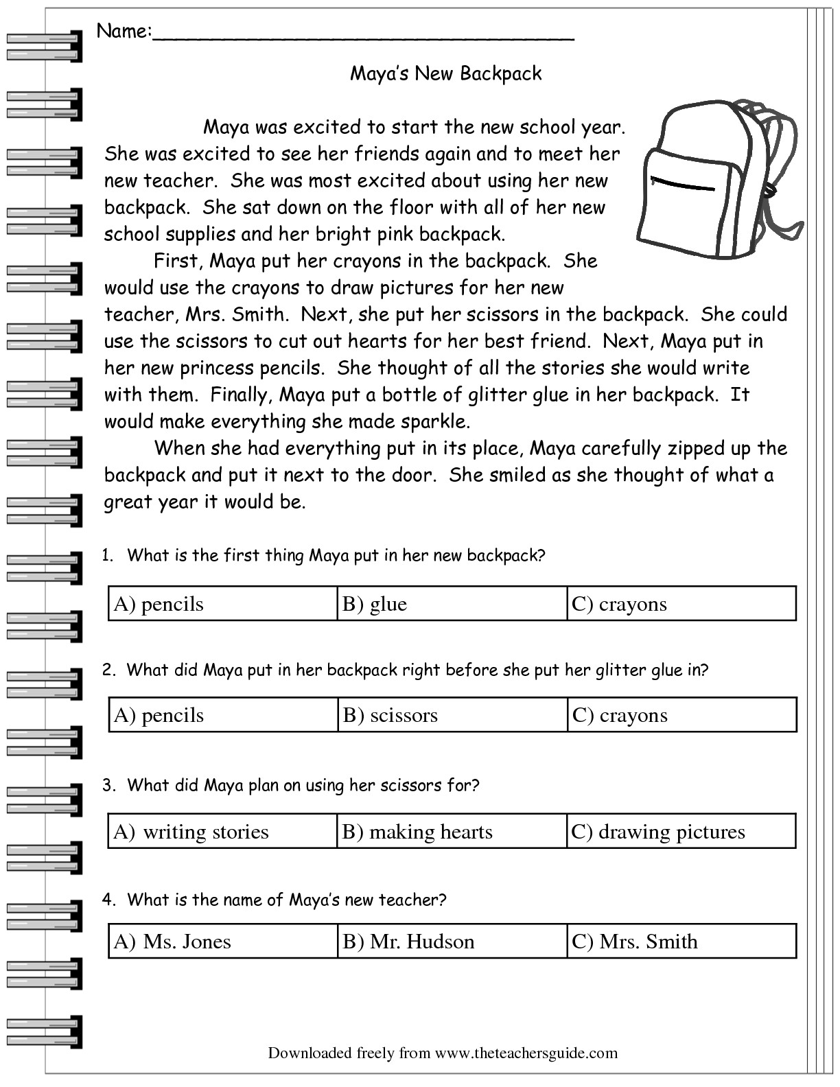 Worksheet  Reading Comprehension Worksheets For 5th Grade