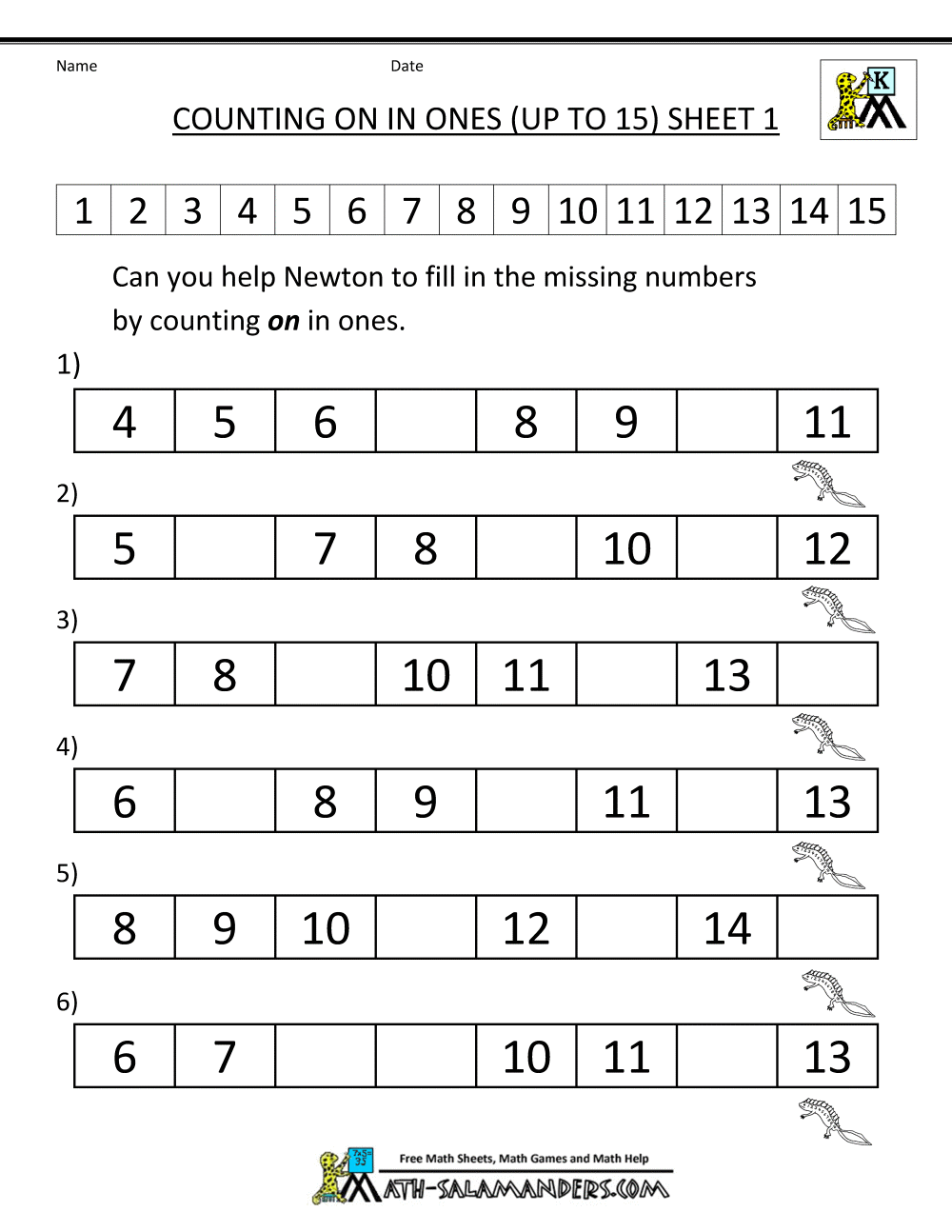 Worksheet Of Counting For Kindergarten